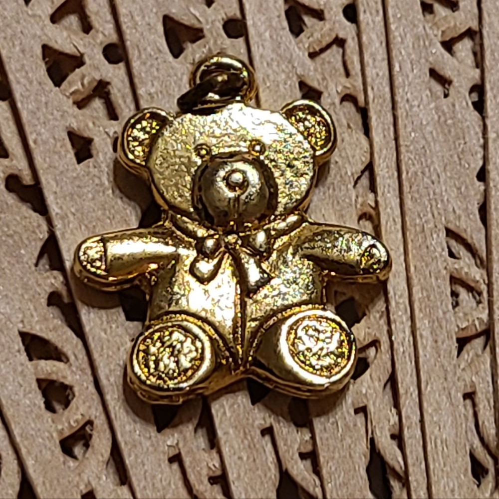 Gold Teddy Bear Charm - Picture 4 of 7
